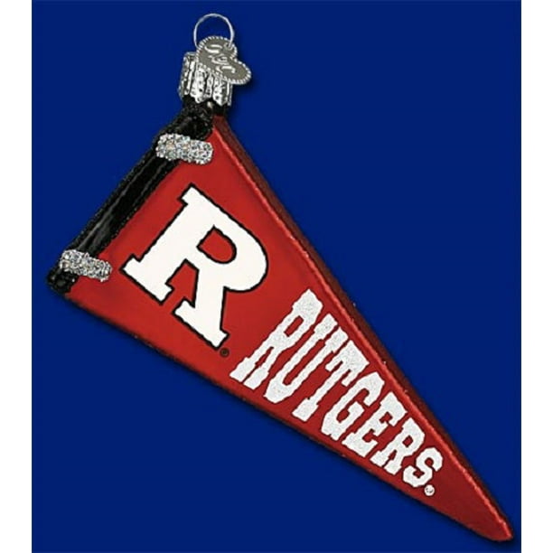 Old World Christmas Rutgers University Flag Glass Blown Ornament 
